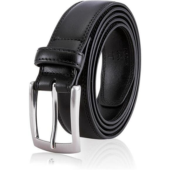 Men's Genuine Leather Dress Belt Classic Formal Casual Work Waist Accessory - Picture 1 of 7